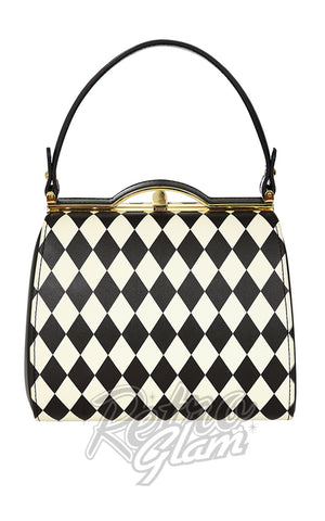 Banned Rona B & W Harlequin Handbag Banned Rona B & W Harlequin Handbag