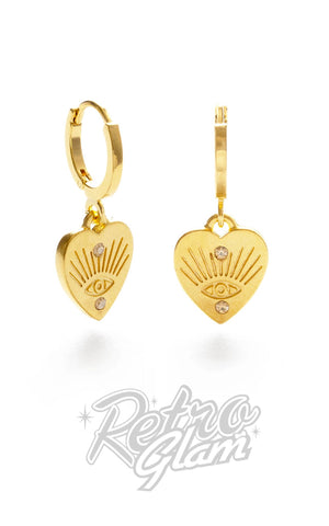 Amano Studio Heart With Eye Huggie Earrings Amano Studio Heart With Eye Huggie Earrings