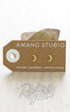 Amano Studio Tiny Crescent Moon Stud Earrings with crystals Amano Studio Tiny Crescent Moon Stud Earrings with crystals
