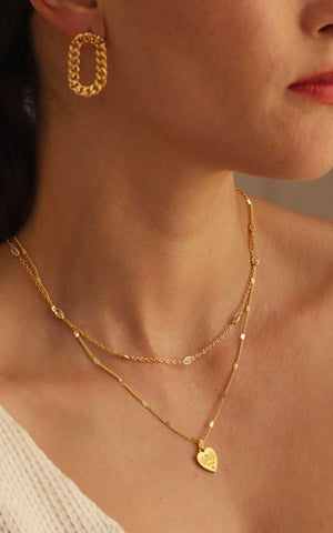 Amano Studio Heart With Eye Necklace model Amano Studio Heart With Eye Necklace model