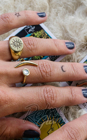 Amano Studio El Sol Signet Ring model Amano Studio El Sol Signet Ring model