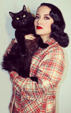 Astro Bettie 1940's Jacket in Red & Tan Plaid rockabilly Astro Bettie 1940's Jacket in Red & Tan Plaid rockabilly