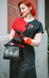 Astro Bettie 1940's Dress in Red & Black detail Astro Bettie 1940's Dress in Red & Black detail