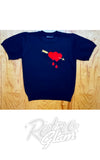Astro Bettie Bleeding Heart Sweater in Black short sleeve Astro Bettie Bleeding Heart Sweater in Black short sleeve