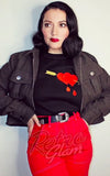 Astro Bettie Bleeding Heart Sweater in Black rockabilly Astro Bettie Bleeding Heart Sweater in Black rockabilly