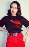 Astro Bettie Bleeding Heart Sweater in Black Astro Bettie Bleeding Heart Sweater in Black
