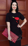 Astro Bettie Bleeding Heart Sweater in Black pinup Astro Bettie Bleeding Heart Sweater in Black pinup