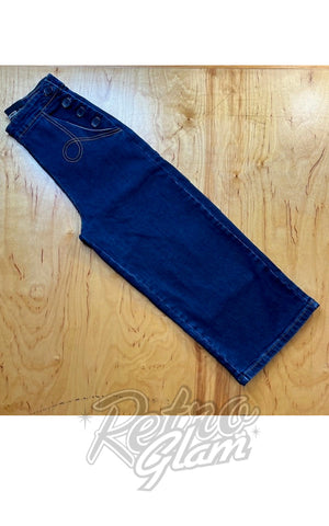 Astro Bettie Midge Button Clam Diggers denim Astro Bettie Midge Button Clam Diggers denim