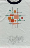 Astro Bettie Unisex Atomic Print Ringer detail Astro Bettie Unisex Atomic Print Ringer detail
