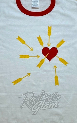 Astro Bettie Unisex Carefree Print Ringer T-Shirt detail Astro Bettie Unisex Carefree Print Ringer T-Shirt detail