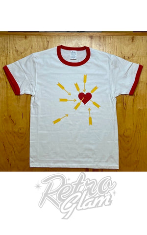 Astro Bettie Unisex Carefree Print Ringer T-Shirt Astro Bettie Unisex Carefree Print Ringer T-Shirt