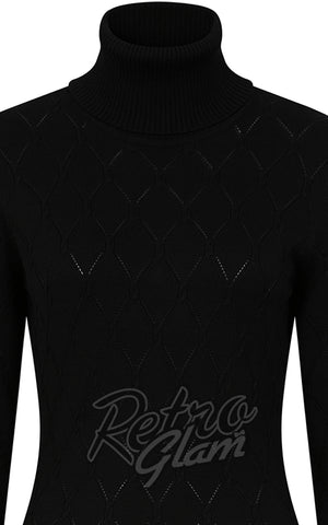 Banned Ada Turtleneck Dress in Black 60s Banned Ada Turtleneck Dress in Black 60s
