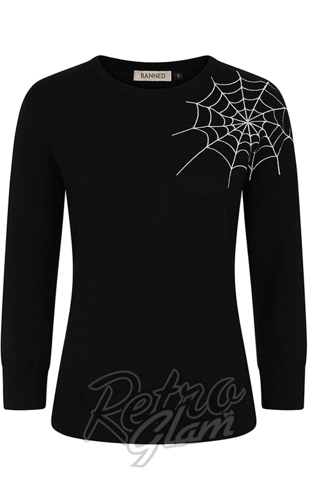 Banned Alina Black Spiderweb Jumper - Pre-Order Banned Alina Black Spiderweb Jumper - Pre-Order