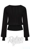 Banned Angel Pointelle Jumper in Black back Banned Angel Pointelle Jumper in Black back