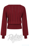 Banned Angel Pointelle Jumper in Burgundy back Banned Angel Pointelle Jumper in Burgundy back