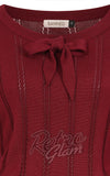Banned Angel Pointelle Jumper in Burgundy 50s Banned Angel Pointelle Jumper in Burgundy 50s