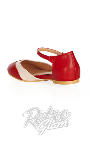 Banned Dapper Dancemates Flat Two Tone Red Shoes back Banned Dapper Dancemates Flat Two Tone Red Shoes back