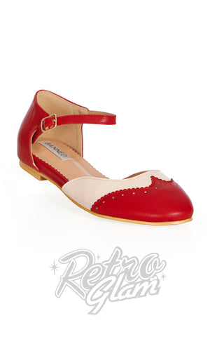 Banned Dapper Dancemates Flat Two Tone Red Shoes Banned Dapper Dancemates Flat Two Tone Red Shoes