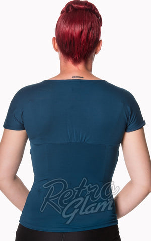 Banned She Who Dares Top in Teal back Banned She Who Dares Top in Teal back