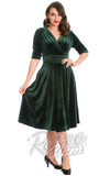 Banned Date Night Velvet Swing Dress in Green Banned Date Night Velvet Swing Dress in Green
