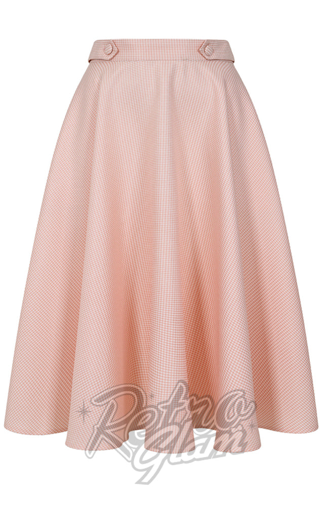 Banned Di Di Swing Skirt in Coral & White Check - Pre-Order Banned Di Di Swing Skirt in Coral & White Check - Pre-Order