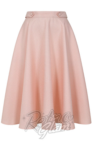 Banned Di Di Swing Skirt in Coral & White Check Banned Di Di Swing Skirt in Coral & White Check