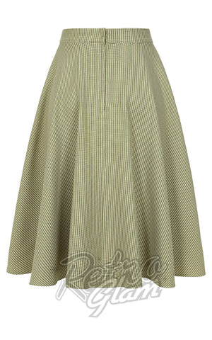 Banned Di Di Swing Skirt in Olive & White Check back Banned Di Di Swing Skirt in Olive & White Check back