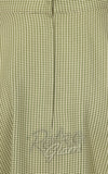 Banned Di Di Swing Skirt in Olive & White Check zipper Banned Di Di Swing Skirt in Olive & White Check zipper