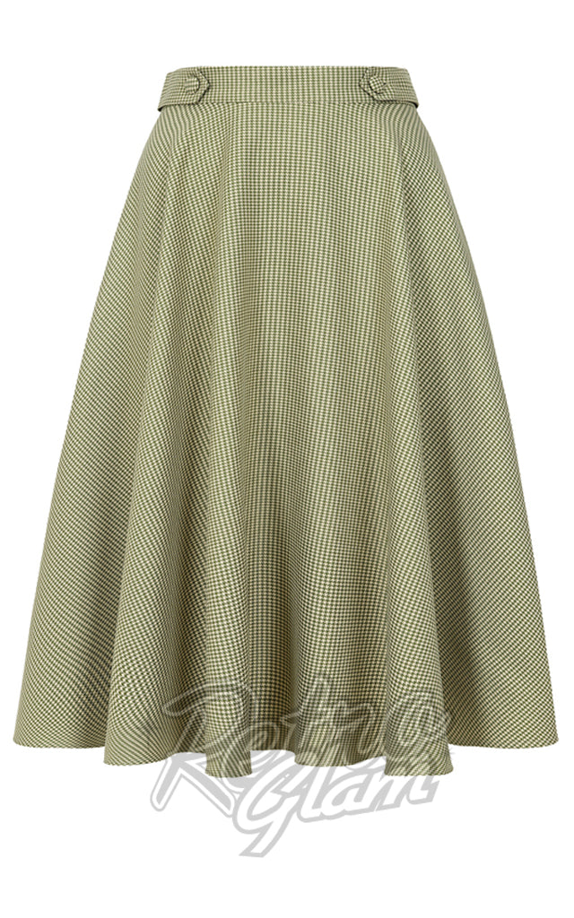 Banned Di Di Swing Skirt in Olive & White Check Banned Di Di Swing Skirt in Olive & White Check
