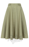 Banned Di Di Swing Skirt in Olive & White Check Banned Di Di Swing Skirt in Olive & White Check