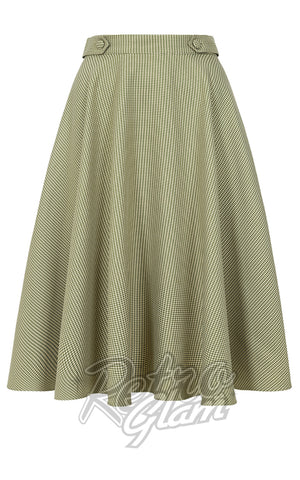 Banned Di Di Swing Skirt in Olive & White Check Banned Di Di Swing Skirt in Olive & White Check