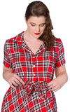 Banned Dorothy Dress in Red Plaid front Banned Dorothy Dress in Red Plaid front