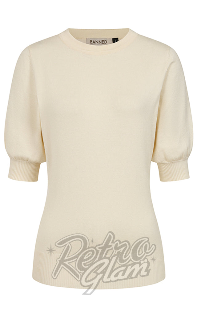 Banned Jones Jumper in Cream - M & L left only Banned Jones Jumper in Cream - M & L left only