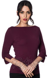 Banned Oonagh Top in Burgundy 60s Banned Oonagh Top in Burgundy 60s