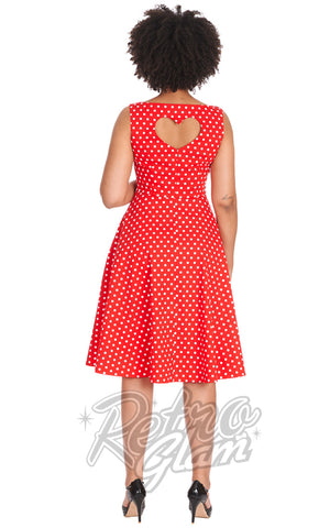 Banned Dot Days Dress in Red Polka back Banned Dot Days Dress in Red Polka back