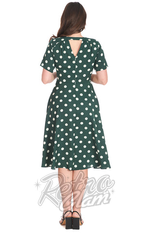 Banned Spot Set Sail Green Polka Dot Dress back Banned Spot Set Sail Green Polka Dot Dress back