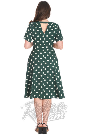 Banned Spot Set Sail Green Polka Dot Dress back