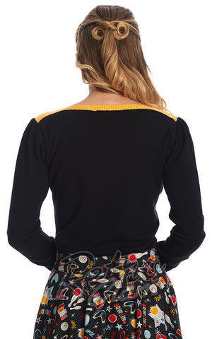 Banned Star Strike Jumper in Black & Yellow back Banned Star Strike Jumper in Black & Yellow back