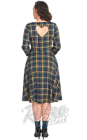 Banned Sweet Joy Heart Plaid Dress back Banned Sweet Joy Heart Plaid Dress back