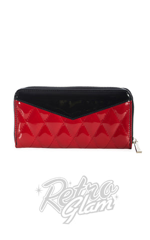 Banned Lilymae Quilted Wallet in Black and Red Banned Lilymae Quilted Wallet in Black and Red