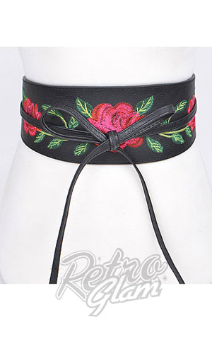 Floral Obi Belt in Black Floral Obi Belt in Black
