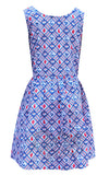 Blue Platypus Fit & Flare Midi Dress in Blue & Red Picnic Print back Blue Platypus Fit & Flare Midi Dress in Blue & Red Picnic Print back