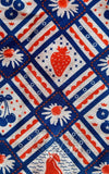 Blue Platypus Fit & Flare Midi Dress in Blue & Red Picnic Print fabric Blue Platypus Fit & Flare Midi Dress in Blue & Red Picnic Print fabric