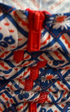 Blue Platypus Fit & Flare Midi Dress in Blue & Red Picnic Print zipper Blue Platypus Fit & Flare Midi Dress in Blue & Red Picnic Print zipper