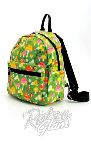Comeco Green Mushrooms Mini Backpack side Comeco Green Mushrooms Mini Backpack side