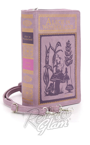 Comeco Alice in Wonderland Lavendar Crossbody/Clutch Handbag side Comeco Alice in Wonderland Lavendar Crossbody/Clutch Handbag side