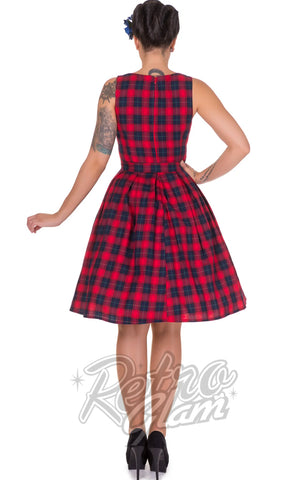 Dolly and Dotty Annie Dress in Red Tartan back model Dolly and Dotty Annie Dress in Red Tartan back model