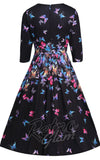Dolly and Dotty Billie Dress in Black Butterfly Print back Dolly and Dotty Billie Dress in Black Butterfly Print back