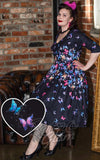 Dolly and Dotty Billie Dress in Black Butterfly Print rockabilly Dolly and Dotty Billie Dress in Black Butterfly Print rockabilly