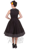 Dolly and Dotty Hazel Swing Dress in Black & Polka Dot back Dolly and Dotty Hazel Swing Dress in Black & Polka Dot back
